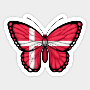 Danish Flag Butterfly Sticker